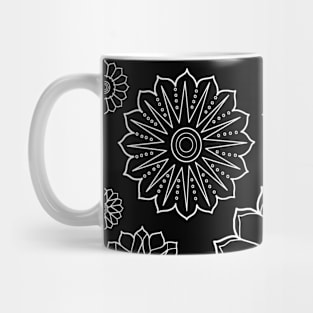 Elegant Flower Pattern Outline Mug